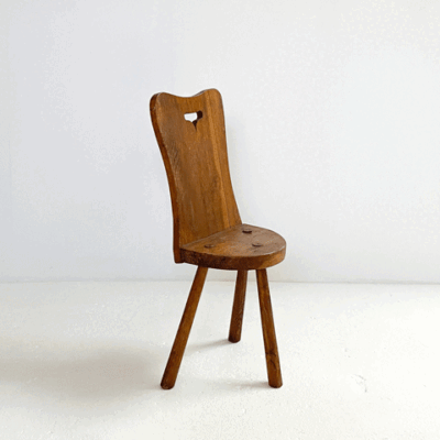 Midcentury modern Pine side stool